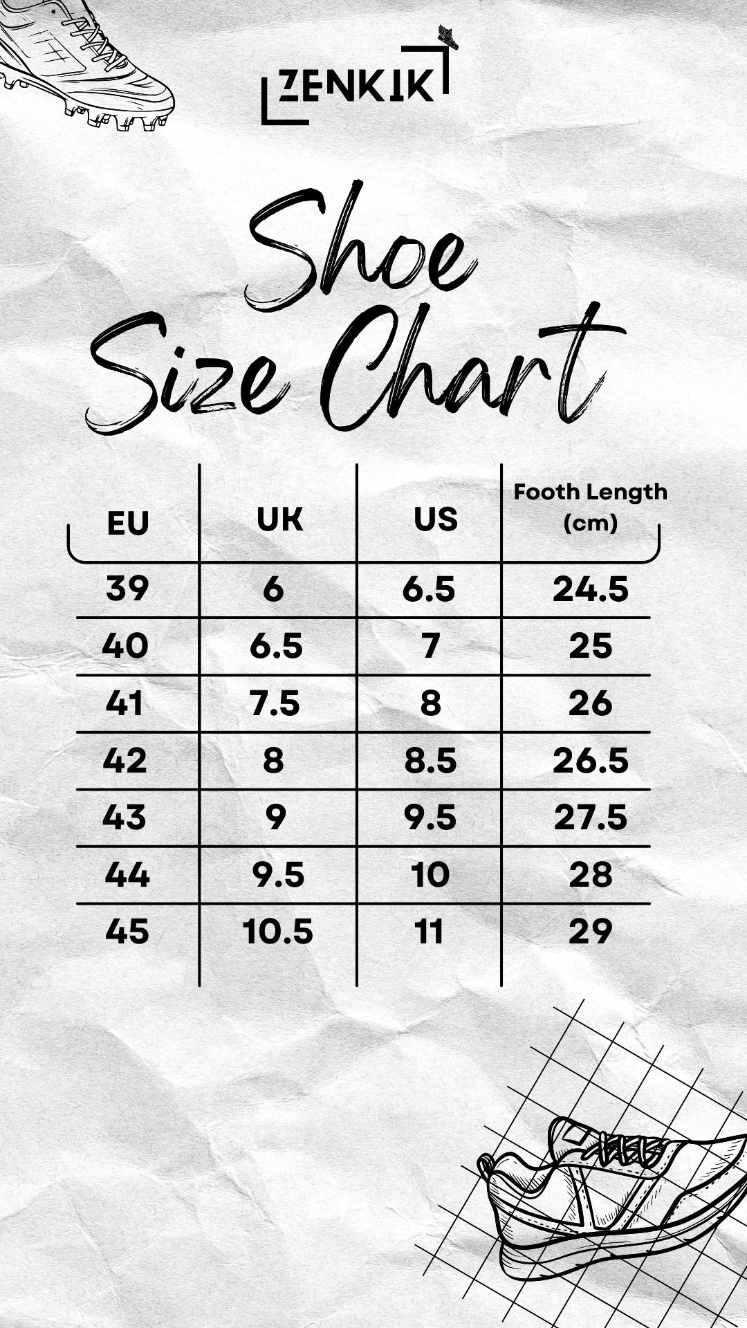 Shoe Size Chart Untitled Your Story