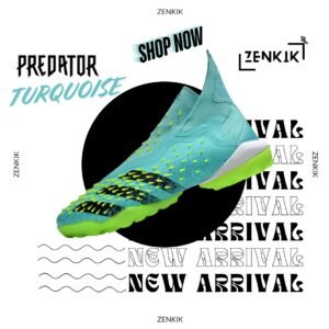 Adidas Turquoise High-Neck Turf Shoe