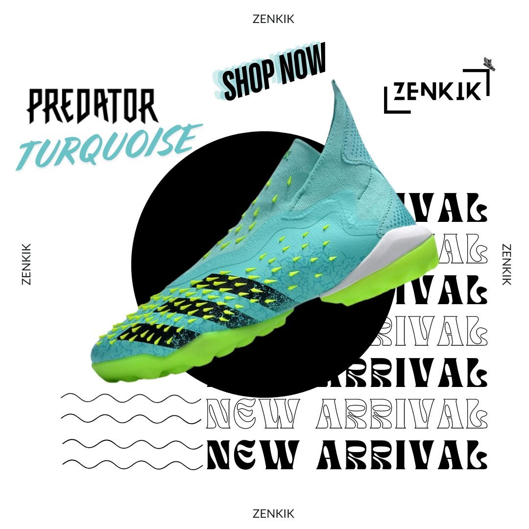 Adidas Turquoise High-Neck Turf Shoe