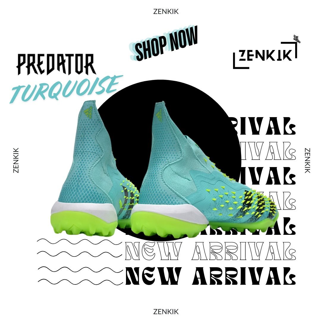Adidas Turquoise High-Neck Turf Shoe