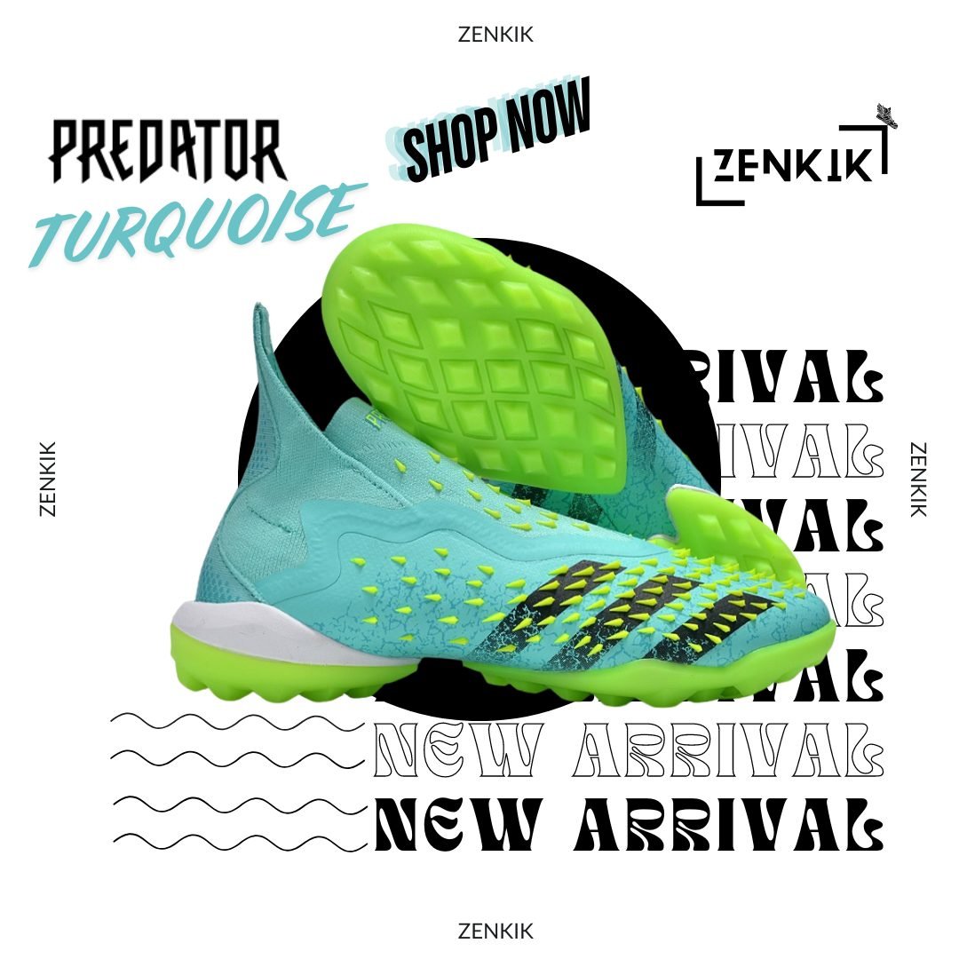 Adidas Turquoise High-Neck Turf Shoe