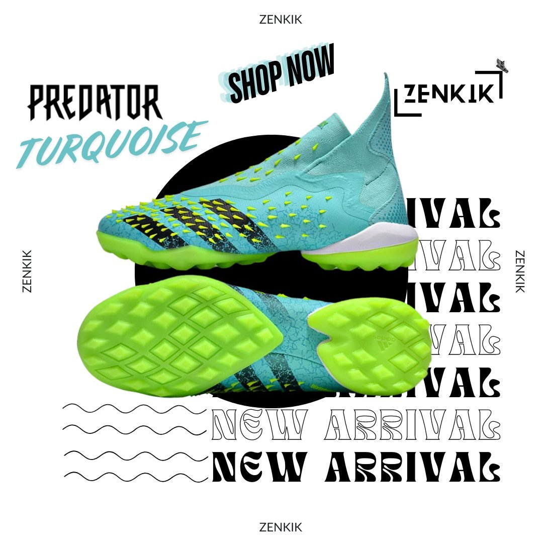 Adidas Turquoise High-Neck Turf Shoe