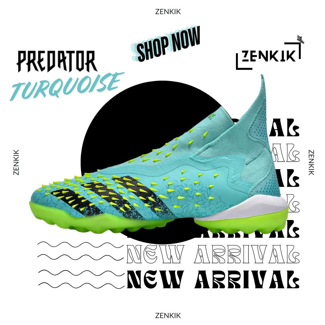 Adidas Turquoise High-Neck Turf Shoe