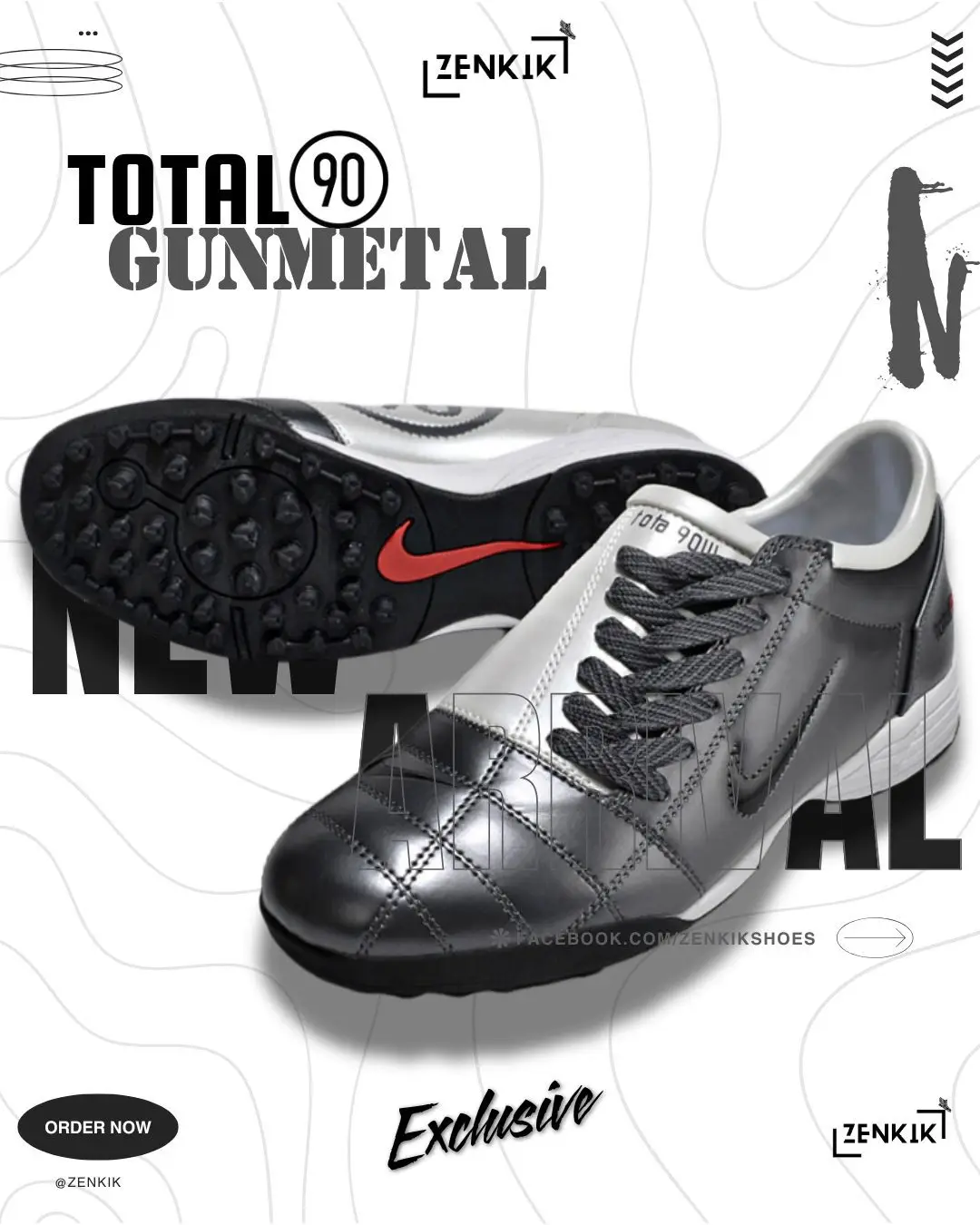 Nike Total 90 Gunmetal Low-Neck Turf Shoe platinum (13)