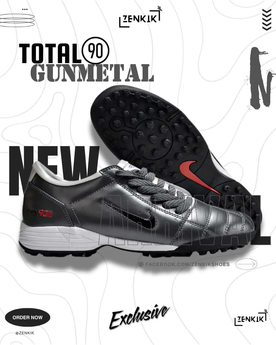 Nike Total 90 Gunmetal Low-Neck Turf Shoe platinum (14)