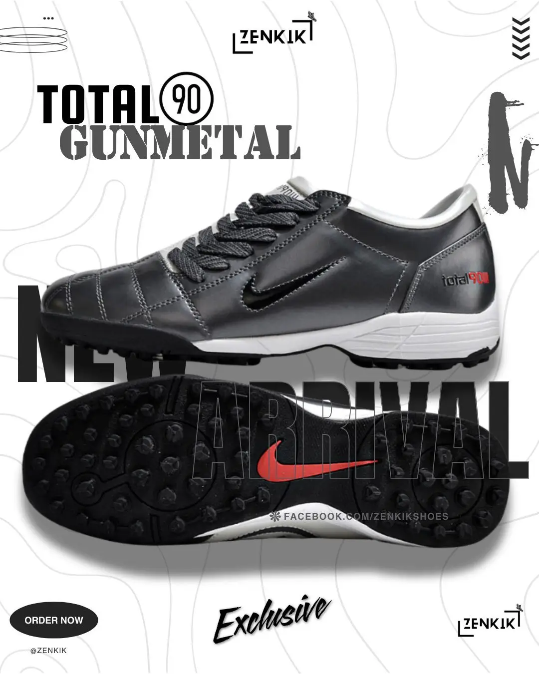 Nike Total 90 Gunmetal Low-Neck Turf Shoe platinum (15)